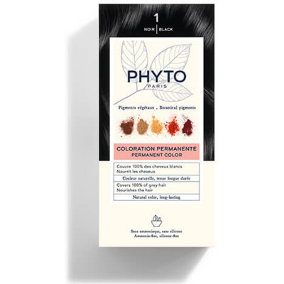 Kit Coloration Permanente 1 Noir PHYTOCOLOR
