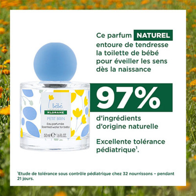 Eau parfumée sans alcool Petit Brin Bébé Klorane