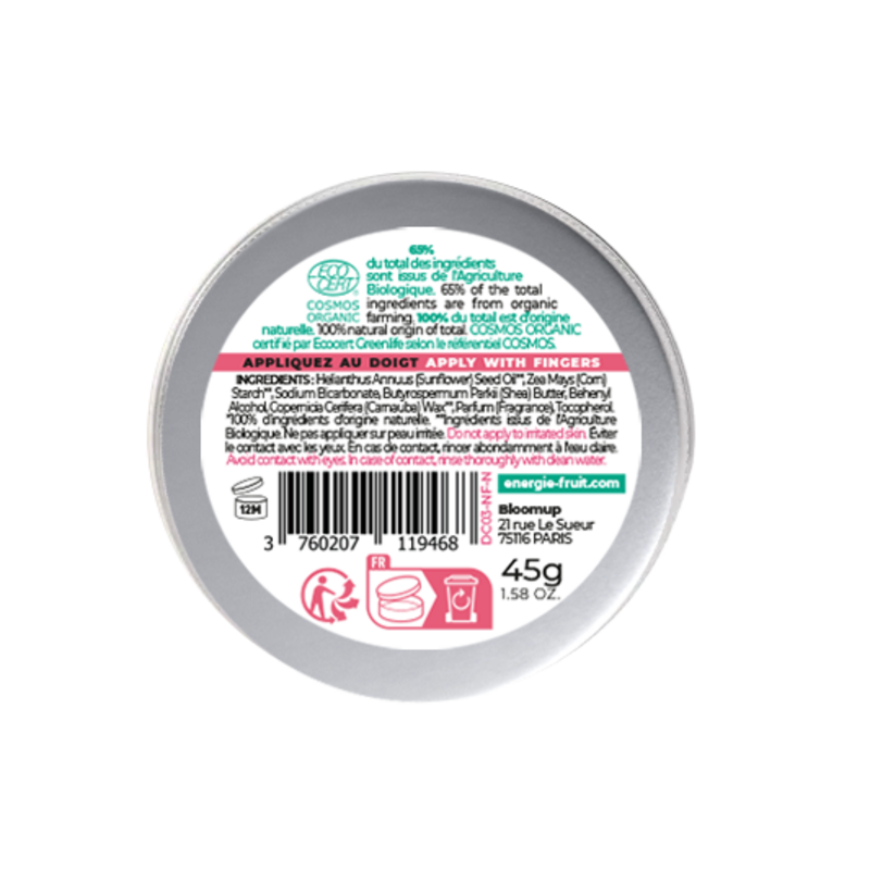 Déodorant Crème 48H Bio Framboise Fraîche Energie Fruit
