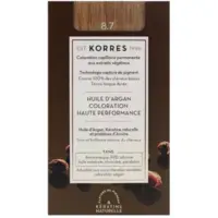 Coloration Permanente Huile d'Argan 8.7 Blond Clair Marron Korres