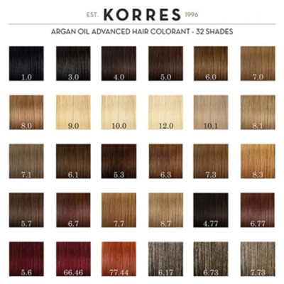 Coloration Permanente Huile d'Argan 8.7 Blond Clair Marron Korres