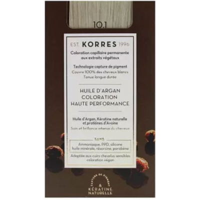 Coloration Permanente Huile d'Argan 10.1 Blond Platine Cendré Korres