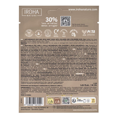 Masque Visage & Cou Anti-âge Collagène Iroha Nature