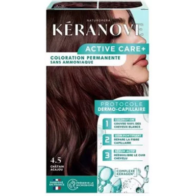 Coloration crème permanente 4.5 Châtain acajou Active Care + Kéranove
