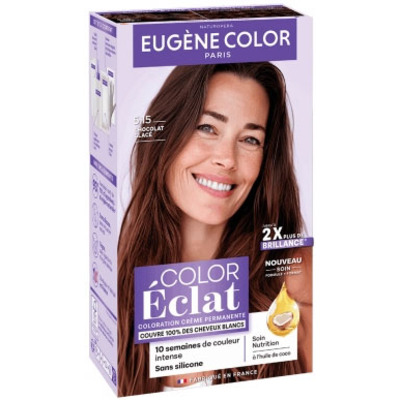 Coloration Crème Permanente Color Eclat Chocolat Glacé 5.15 Eugène Color