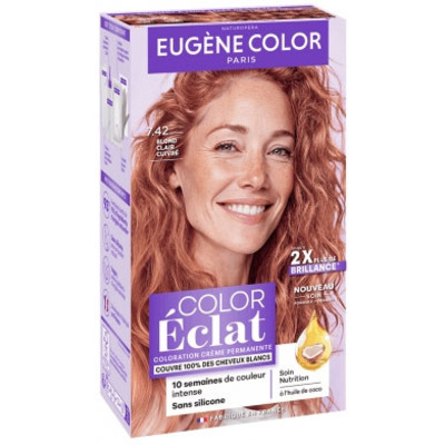 Coloration Crème Permanente Color Eclat Blond Clair Cuivré 7.42 Eugène Color