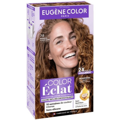 Coloration Crème Permanente Color Eclat Marron Clair Doré 7.8 Eugène Color