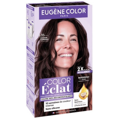 Coloration Crème Permanente Color Eclat Chatain Expresso 4.35 Eugène Color