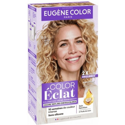 Coloration Crème Permanente Color Eclat Blond Clair Naturel Doré 8.3 Eugène Color
