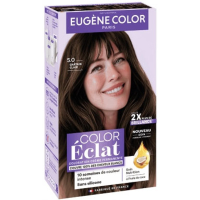 Coloration Crème Permanente Color Eclat Chatain Clair 5.00 Eugène Color