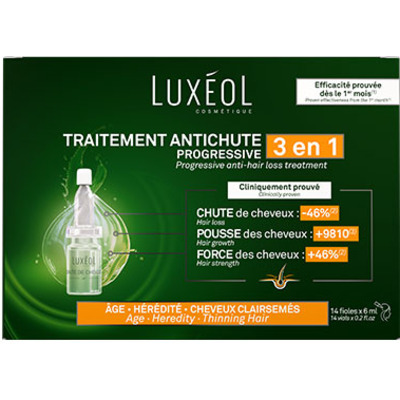 Luxéol Fioles 2 en 1 Chute de Cheveux Progressive 1 mois