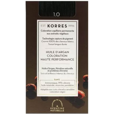 Coloration Permanente Huile d'Argan 1.0 Noir Korres