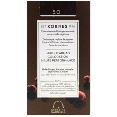 Coloration Permanente Huile d'Argan 5.0 Châtain Clair Korres