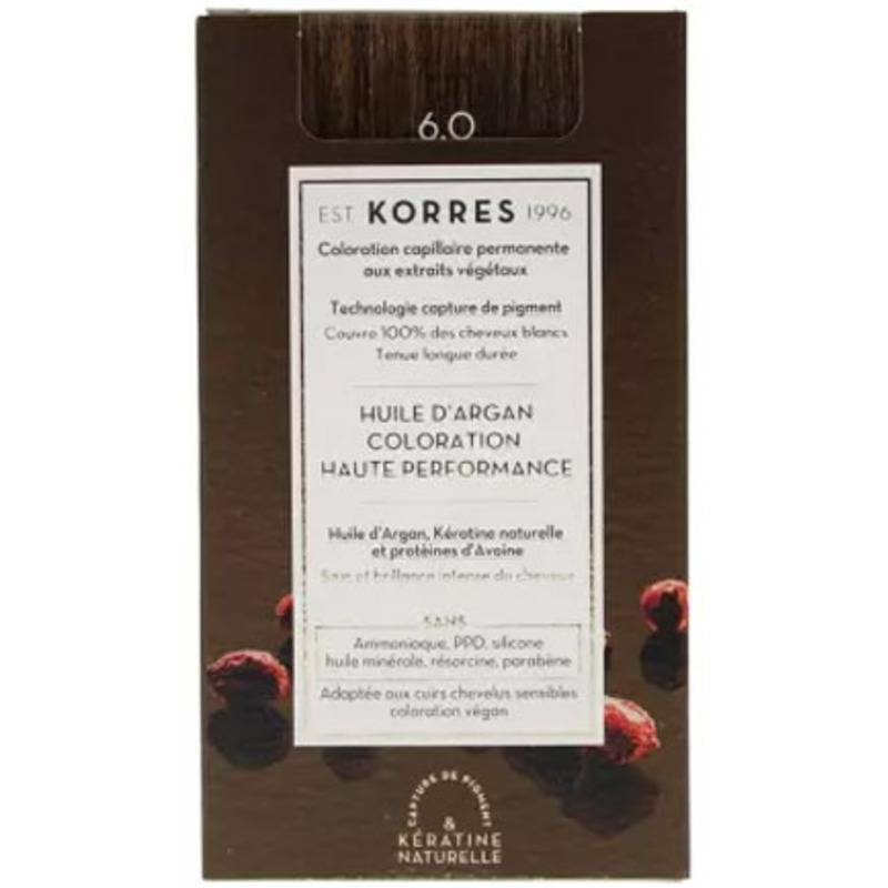 Coloration Permanente Huile d'Argan 6.0 Blond Foncé Korres