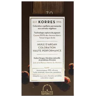 Coloration Permanente Huile d'Argan 7.0 Blond Korres