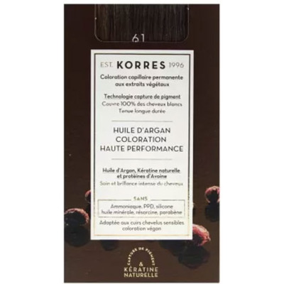 Coloration Permanente Huile d'Argan 6.1 Blond Foncé Cendré Korres
