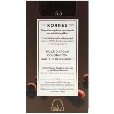 Coloration Permanente Huile d'Argan 5.3 Châtain Clair Doré Korres