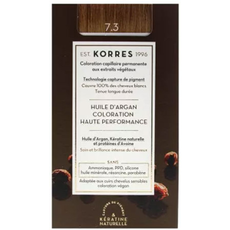 Coloration Permanente Huile d'Argan 7.3 Blond Doré Korres