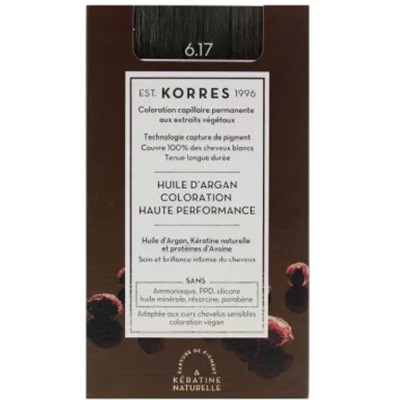 Coloration Permanente Huile d'Argan 6.17 Blond Beige Foncé Korres
