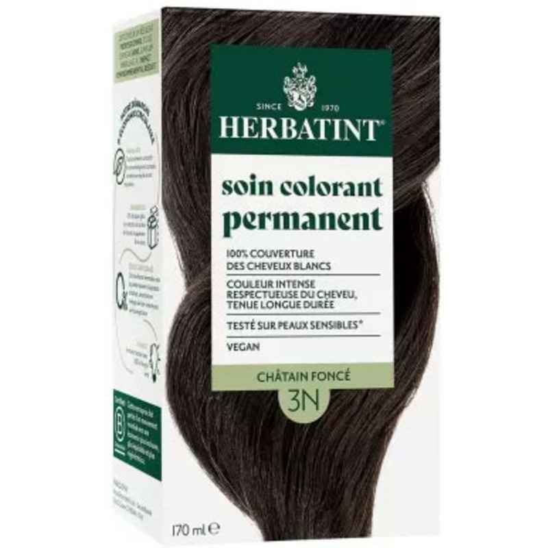 Soin Colorant Permanent 3N Châtain Foncé Herbatint 170ml