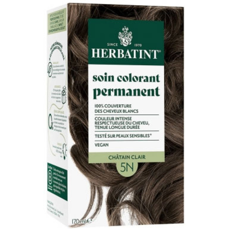 Soin Colorant Permanent 5N Châtain Herbatint 170ml
