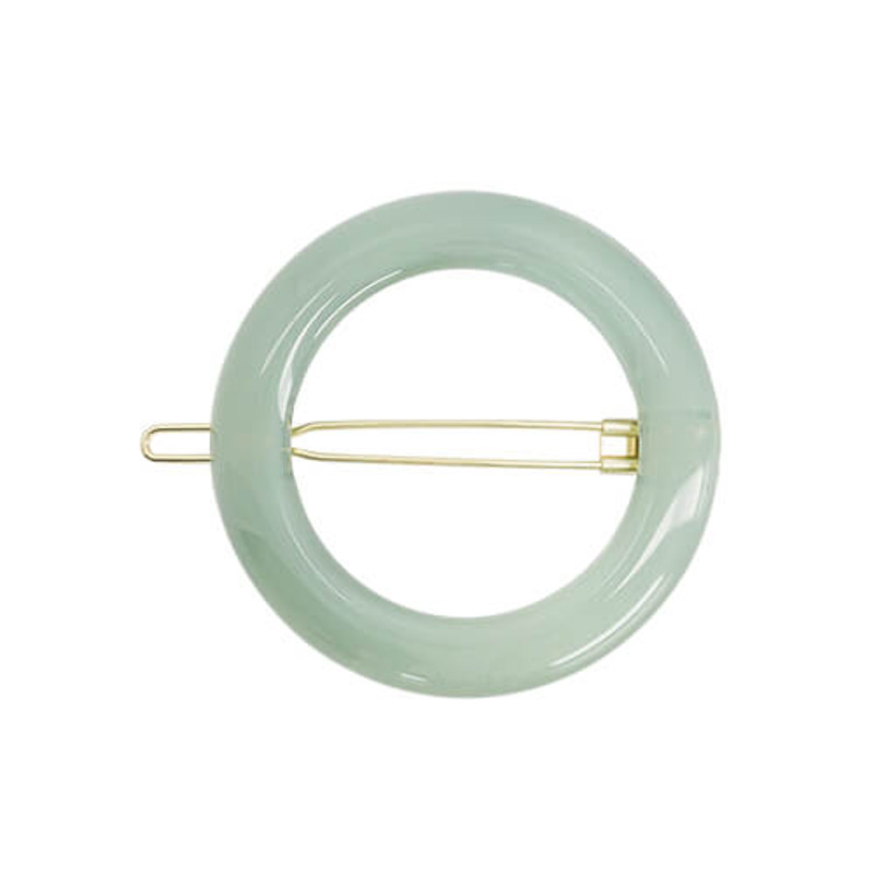 Barrette Ronde Vert d'Eau Bachca