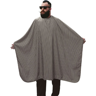Cape de Coiffure Homme Grise à Rayures Blanches