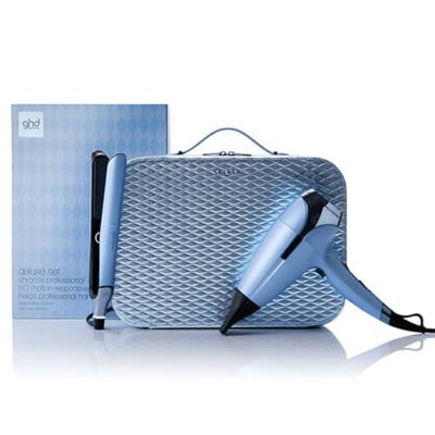 Coffret Deluxe Lisseur Chronos & Sèche-cheveux Helios ghd Iced Luxe