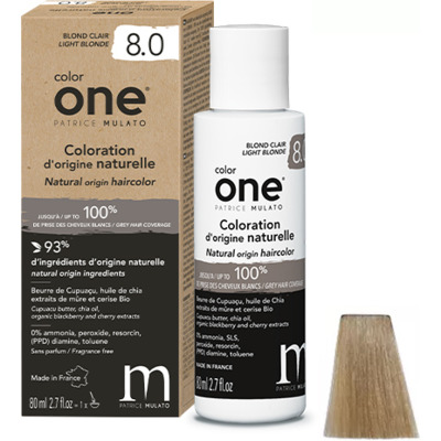Coloration Naturelle 8.0 Blond Clair Color One Mulato
