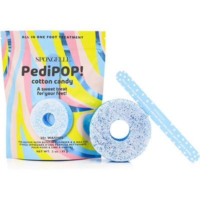 Éponge infusée et lime à ongles de pédicure Cotton Candy Spongellé