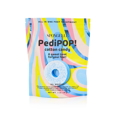 Éponge infusée et lime à ongles de pédicure Cotton Candy Spongellé