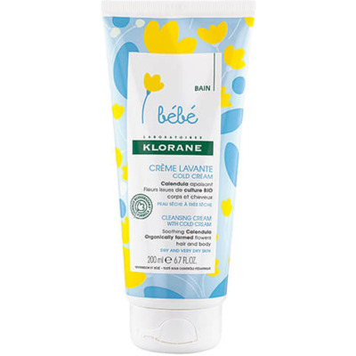 Crème Lavante Cold Cream Calendula Bébé Klorane 200ml