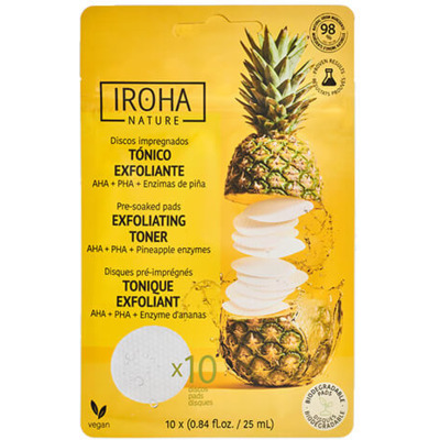 Disques Coton Tonique Exfoliant Ananas x10 Iroha Nature