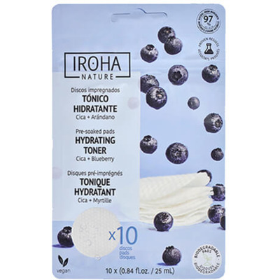 Disques Coton Tonique Hydratant Myrtille x10 Iroha Nature