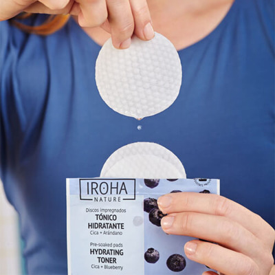 Disques Coton Tonique Hydratant Myrtille x10 Iroha Nature