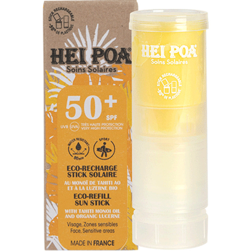 Eco-recharge Stick Solaire Visage Monoï SPF50+ Hei Poa