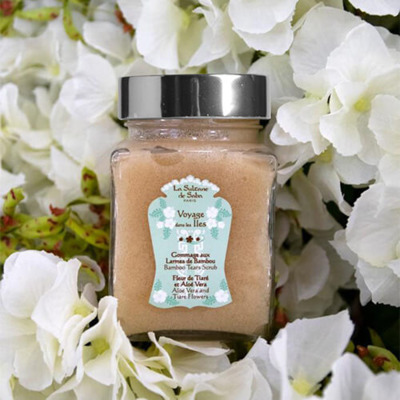 Gommage Corps Larmes de Bambou Fleur de Tiaré Aloe Vera La Sultane de Saba