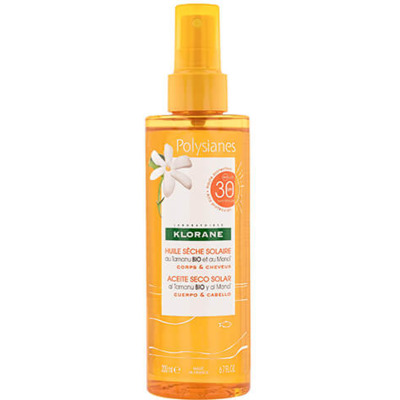 Huile Sèche Solaire SPF30 Tamanu Bio & Monoï Klorane 200ml