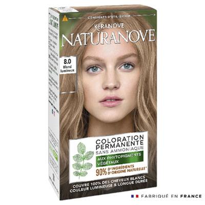 Coloration sans ammoniaque 8.0 Blond Lumineux Kéranove Naturanove