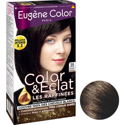 Kit Coloration Color & Eclat 35 Châtain Expresso Les Raffinées Eugène Color
