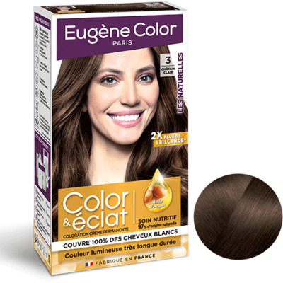 Kit Coloration Color & Eclat 3 Châtain Clair Les Naturelles Eugène Color