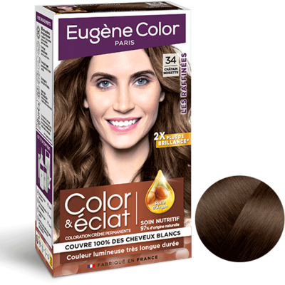 Kit Coloration Color & Eclat 34 Châtain Noisette Les Raffinées Eugène Color