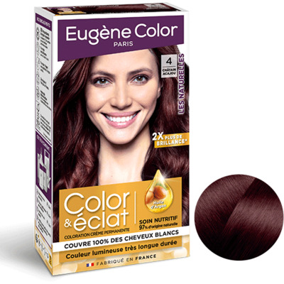 Kit Coloration Color & Eclat 4 Châtain Acajou Les Naturelles Eugène Color