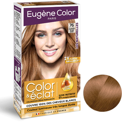 Kit Coloration Color & Eclat 76 Marron Clair Doré Les Naturelles Eugène Color