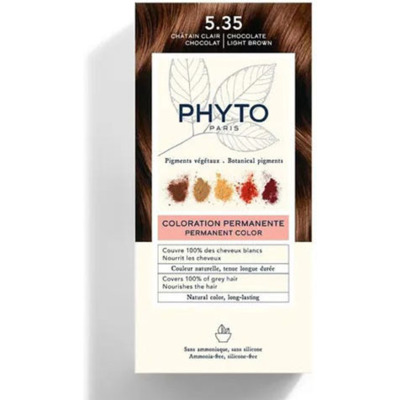 Kit Coloration Permanente 5.35 Châtain Clair Chocolat PHYTOCOLOR