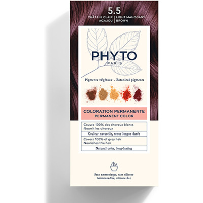 Kit Coloration Permanente 5.5 Châtain Clair Acajou PHYTOCOLOR