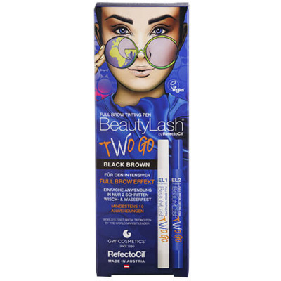 Kit Full Brow Tinting Pen Two Go Black Brown BeautyLash