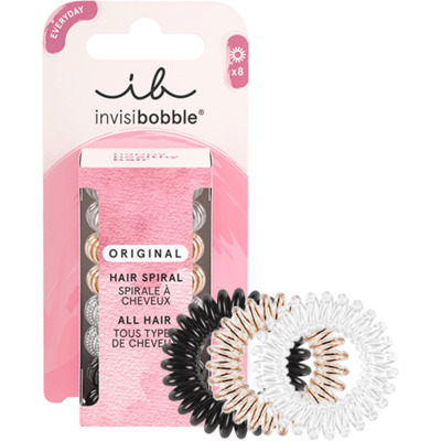 Set Elastiques Clear Black Metallic Original Invisibobble x8
