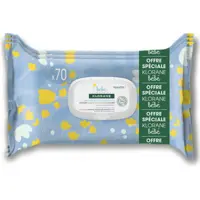 Lot 3 Lingettes Nettoyantes Douces Calendula Bébé Klorane 3x70