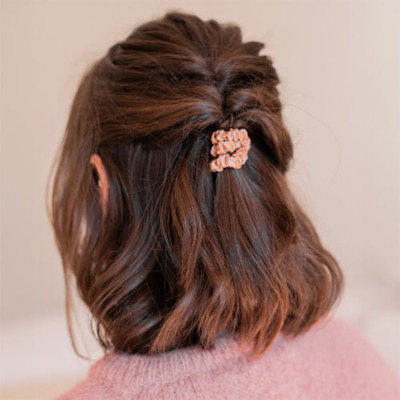Lot Chouchou Soie Rose Dragée Bachca
